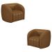 Kit 2 Poltronas Decorativas Sala de Estar Adam PU Caramelo G45 - Gran Belo