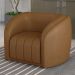 Kit 2 Poltronas Decorativas Sala de Estar Adam PU Caramelo G45 - Gran Belo