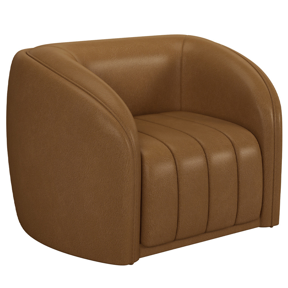 Kit 2 Poltronas Decorativas Sala de Estar Adam PU Caramelo G45 - Gran Belo