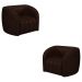 Kit 2 Poltronas Decorativas Sala de Estar Adam PU Marrom G45 - Gran Belo