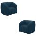 Kit 2 Poltronas Decorativas Sala de Estar Adam Veludo Azul Marinho G45 - Gran Belo