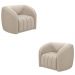 Kit 2 Poltronas Decorativas Sala de Estar Adam Veludo Bege G45 - Gran Belo
