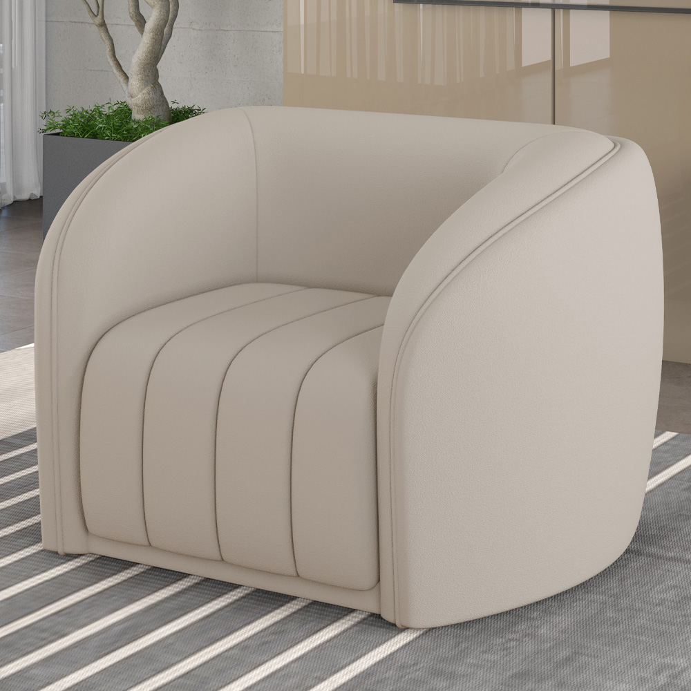 Kit 2 Poltronas Decorativas Sala de Estar Adam Veludo Bege G45 - Gran Belo