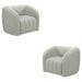 Kit 2 Poltronas Decorativas Sala de Estar Adam Veludo Cinza Claro G45 - Gran Belo