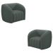 Kit 2 Poltronas Decorativas Sala de Estar Adam Veludo Cinza G45 - Gran Belo
