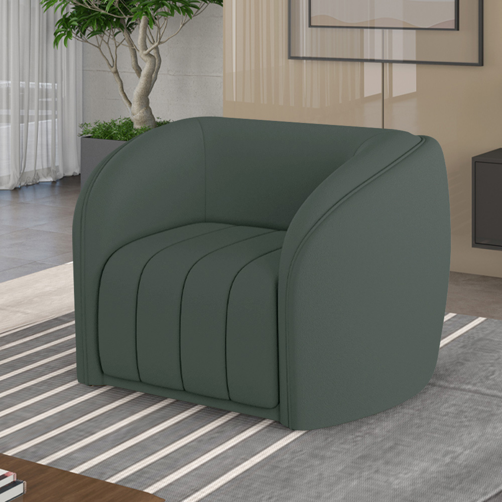 Kit 2 Poltronas Decorativas Sala de Estar Adam Veludo Cinza G45 - Gran Belo
