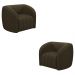 Kit 2 Poltronas Decorativas Sala de Estar Adam Veludo Marrom G45 - Gran Belo
