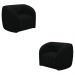 Kit 2 Poltronas Decorativas Sala de Estar Adam Veludo Preto G45 - Gran Belo