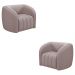 Kit 2 Poltronas Decorativas Sala de Estar Adam Veludo Rosê G45 - Gran Belo