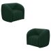 Kit 2 Poltronas Decorativas Sala de Estar Adam Veludo Verde G45 - Gran Belo