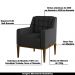 Kit 2 Poltronas Decorativas Sala de Estar Base Madeira Madonna PU Preto G52 - Gran Belo