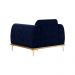 Kit 2 Poltronas Decorativas Sala de Estar Base de Madeira Euro Veludo Azul Marinho G15 - Gran Belo