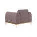 Kit 2 Poltronas Decorativas Sala de Estar Base de Madeira Euro Veludo Rosê G15 - Gran Belo