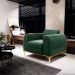 Kit 2 Poltronas Decorativas Sala de Estar Base de Madeira Euro Veludo Verde G15 - Gran Belo