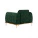 Kit 2 Poltronas Decorativas Sala de Estar Base de Madeira Euro Veludo Verde G15 - Gran Belo