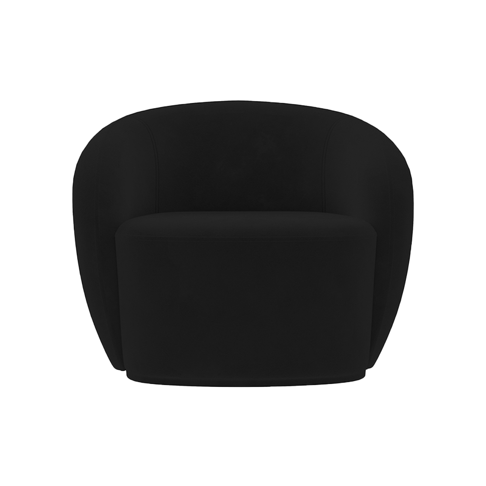 Kit 2 Poltronas Decorativas Sala de Estar Íbis Encosto Fixo Veludo Preto G33 - Gran Belo