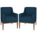 Kit 2 Poltronas Decorativas Sala de Estar Madonna Suede Azul G52 - Gran Belo