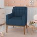 Kit 2 Poltronas Decorativas Sala de Estar Madonna Suede Azul G52 - Gran Belo
