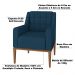Kit 2 Poltronas Decorativas Sala de Estar Madonna Suede Azul G52 - Gran Belo