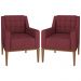 Kit 2 Poltronas Decorativas Sala de Estar Madonna Suede Bordô G52 - Gran Belo