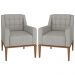 Kit 2 Poltronas Decorativas Sala de Estar Madonna Suede Cinza G52 - Gran Belo