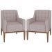 Kit 2 Poltronas Decorativas Sala de Estar Madonna Suede Rosê G52 - Gran Belo
