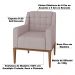 Kit 2 Poltronas Decorativas Sala de Estar Madonna Suede Rosê G52 - Gran Belo