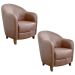 Kit 2 Poltronas Decorativas Sala de Estar Pés Madeira Kairós Couro Caramelo G03 - Gran Belo