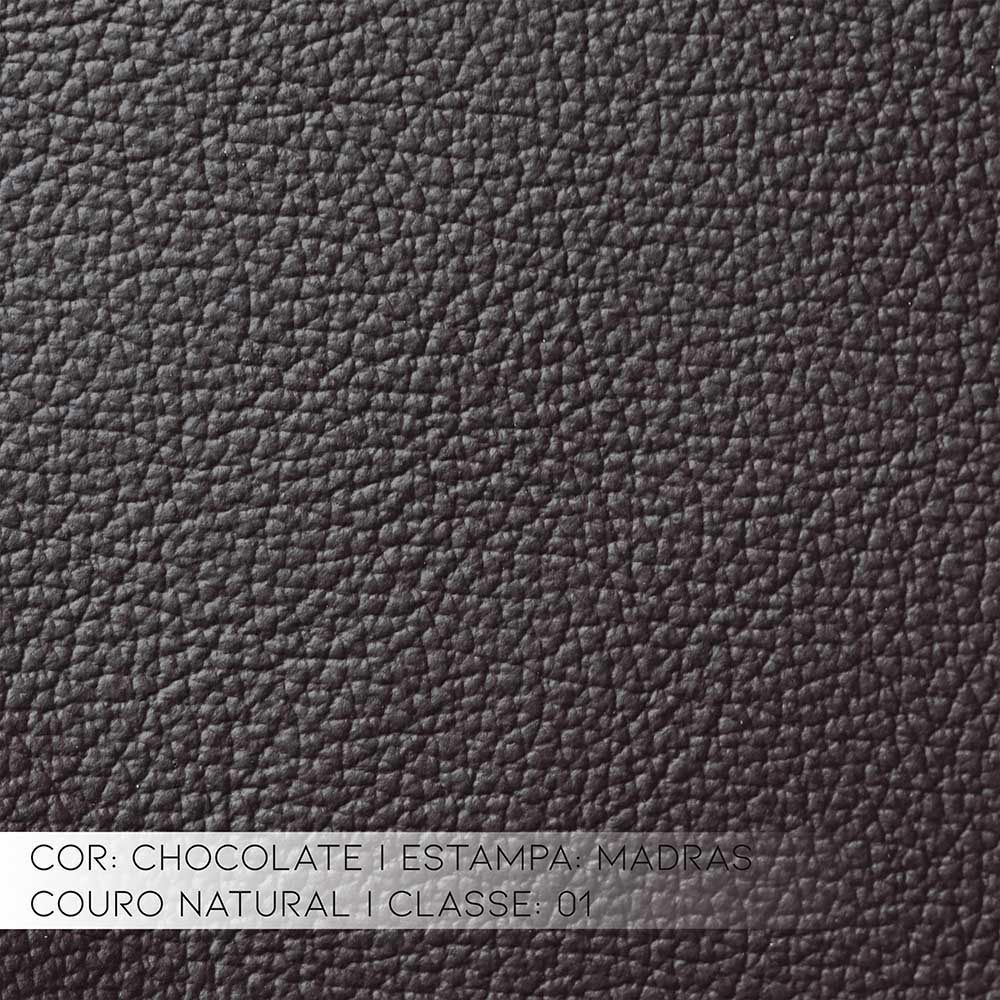 Kit 2 Poltronas Decorativas Sala de Estar Pés Madeira Kairós Couro Chocolate G03 - Gran Belo