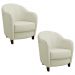 Kit 2 Poltronas Decorativas Sala de Estar Pés Madeira Kairós Couro Off White G03 - Gran Belo
