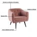 Kit 2 Poltronas Decorativas Sala de Estar Pés Palito Cuddle Veludo Rosa G17 - Gran Belo