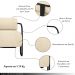 Kit 2 Poltronas Decorativas Sala de Estar Polatsk Base Industrial de Ferro Bouclê Bege G33 - Gran Belo