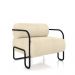 Kit 2 Poltronas Decorativas Sala de Estar Polatsk Base Industrial de Ferro Bouclê Bege G33 - Gran Belo