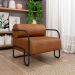 Kit 2 Poltronas Decorativas Sala de Estar Polatsk Base Industrial de Ferro PU Caramelo G33 - Gran Belo