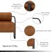 Kit 2 Poltronas Decorativas Sala de Estar Polatsk Base Industrial de Ferro PU Caramelo G33 - Gran Belo