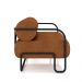 Kit 2 Poltronas Decorativas Sala de Estar Polatsk Base Industrial de Ferro PU Caramelo G33 - Gran Belo
