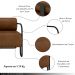 Kit 2 Poltronas Decorativas Sala de Estar Polatsk Base Industrial de Ferro PU Marrom G33 - Gran Belo
