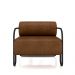 Kit 2 Poltronas Decorativas Sala de Estar Polatsk Base Industrial de Ferro PU Marrom G33 - Gran Belo