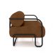 Kit 2 Poltronas Decorativas Sala de Estar Polatsk Base Industrial de Ferro PU Marrom G33 - Gran Belo