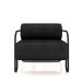 Kit 2 Poltronas Decorativas Sala de Estar Polatsk Base Industrial de Ferro PU Preto G33 - Gran Belo