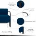 Kit 2 Poltronas Decorativas Sala de Estar Polatsk Base Industrial de Ferro Veludo Azul G33 - Gran Belo