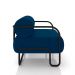 Kit 2 Poltronas Decorativas Sala de Estar Polatsk Base Industrial de Ferro Veludo Azul G33 - Gran Belo