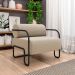 Kit 2 Poltronas Decorativas Sala de Estar Polatsk Base Industrial de Ferro Veludo Bege G33 - Gran Belo