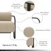 Kit 2 Poltronas Decorativas Sala de Estar Polatsk Base Industrial de Ferro Veludo Bege G33 - Gran Belo