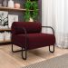Kit 2 Poltronas Decorativas Sala de Estar Polatsk Base Industrial de Ferro Veludo Bordô G33 - Gran Belo