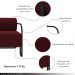 Kit 2 Poltronas Decorativas Sala de Estar Polatsk Base Industrial de Ferro Veludo Bordô G33 - Gran Belo