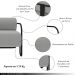 Kit 2 Poltronas Decorativas Sala de Estar Polatsk Base Industrial de Ferro Veludo Cinza Claro G33 - Gran Belo