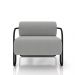 Kit 2 Poltronas Decorativas Sala de Estar Polatsk Base Industrial de Ferro Veludo Cinza Claro G33 - Gran Belo