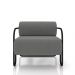 Kit 2 Poltronas Decorativas Sala de Estar Polatsk Base Industrial de Ferro Veludo Cinza G33 - Gran Belo