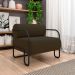 Kit 2 Poltronas Decorativas Sala de Estar Polatsk Base Industrial de Ferro Veludo Marrom G33 - Gran Belo